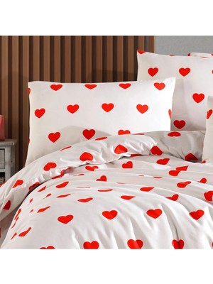 Lief Home Ranforce Kumaşından Kalpli Yastık Kılıfı 50X70 ( 2 Adet )