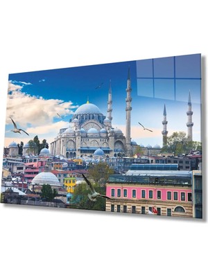 Marsilyan Tablo Istanbul Ortaköy Camii Modern Dekoratif Cam Duvar Tablosu | Duvar Sanatı | Seri Otjbfz