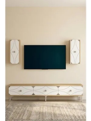 Vivense Alfa Tv Ünitesi Safirmeşe Beyaz Silver 180 cm TVR1897DBS