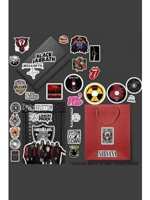 Sefa Ticaret Rock Metal Sticker Paketi/bullet Journal Defter Çıkartma Ajanda Laptop Etiket 1