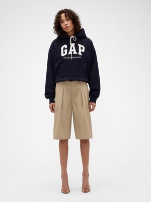 Gap Kadın Bej Gap × Victoria Beckham High Rise Pileli Şort