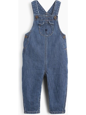 Gap Bebek Mavi Denim Çizgili Brannan Bear Tulum