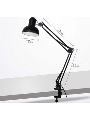 Sefa Ticaret Kıskaçlı Masa Lambası 3 Farklı Değiştilebilir Sıkıştırma Yöntemi - Açısı Ayarlanabilir 3 Eklemli Çalışma Masası Lamba | SY-444 Ampul Dahil Değil