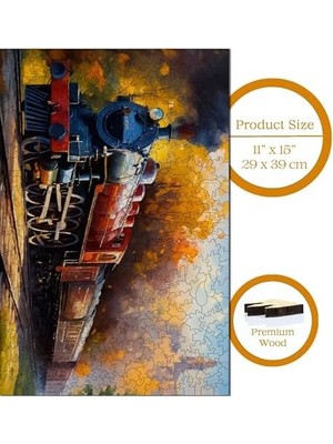 Sefa Ticaret Ahşap Puzzle Yetişkin - Gün Batımı Eksprsi - 450 Parça, 29 x 39 cm - Yapıştırıcı Folyo Dahil - Benzersiz Şekilli Parçalar & Özel Figürler - R1-06