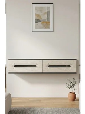 Vivense Rany Dresuar Antre Hol Rafı Antrasit Traverten Silver 120 cm DA1220ATS