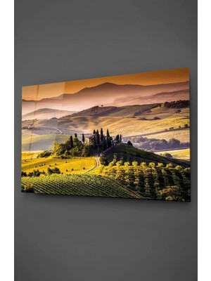 Marsilyan Toscana Modern Cam Tablo | Şık Duvar Sanatı ve Ev Dekoru | Seri L652AN