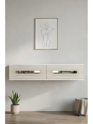 Vivense Rany Dresuar Antre Hol Rafı Beyaz Traverten Silver 120 cm DA1220BTS