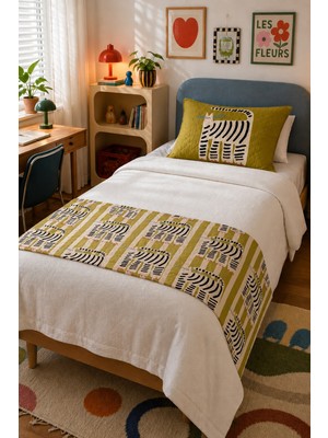 Evdek Tek Kişilik Kapitoneli Yatak Runner ve Yastık Kılıfı 60x150 Cm 6ETD8