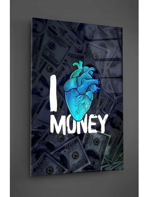 Marsilyan I Love Money Cam Tablo | Şık Modern Duvar Dekorasyonu | Seri IH32HS