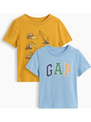 Gap Erkek Bebek Açık Mavi Logo T-Shirt (2'li)