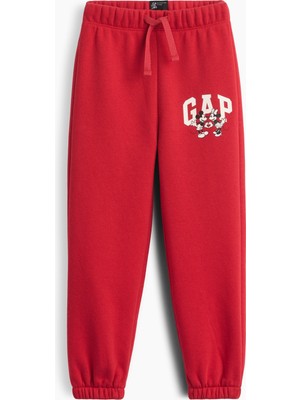 Gap Kız Bebek Kırmızı Disney Minnie Mouse Relaxed Pull-On Logo Eşofman Altı