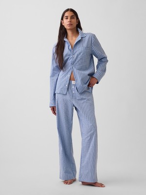 Gap Kadın Mavi Poplin Pijama Altı