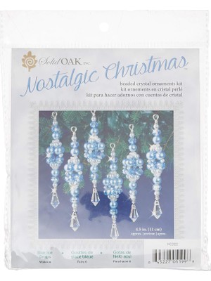 Sefa Ticaret Nostalgic Christmas Beaded Crystal Ornament Kit-Blue Crystal Ice Drops -NCHBOK-022