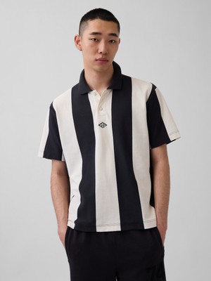 Gap Erkek Siyah Ouigap Relaxed Pique Polo T-Shirt