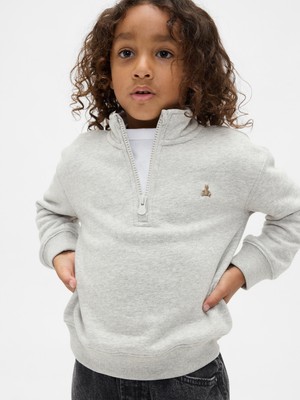 Gap Erkek Bebek Gri Vintagesoft Yarım Fermuarlı Sweatshirt
