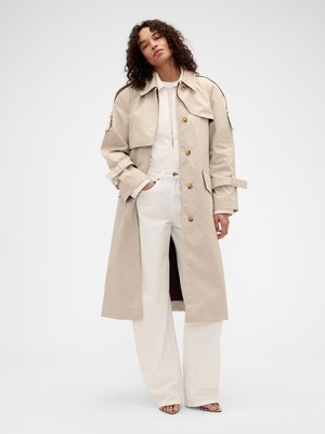 Gap Kadın Ekru Gap × Victoria Beckham Trençkot