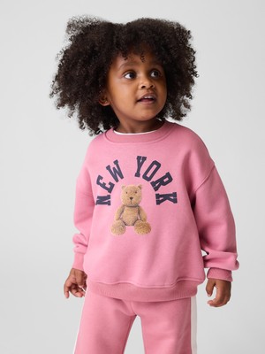 Gap Kız Bebek Pembe Vintagesoft Grafik Baskılı Sweatshirt