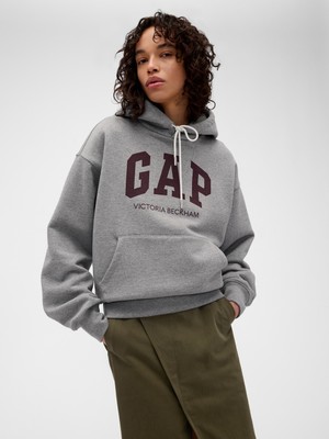 Gap Kadın Gri Gap × Victoria Beckham Heavyweight Fransız Havlu Kumaş Logo Sweatshirt