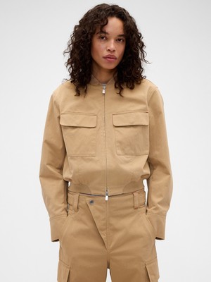 Gap Kadın Bej Gap × Victoria Beckham Bomber Ceket