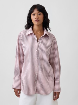 Gap Kadın Pembe Poplin Big Gömlek