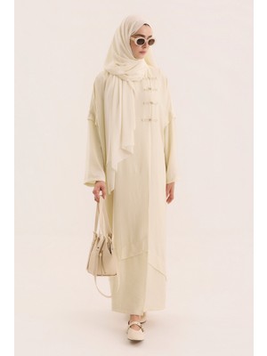 HE-QA Aller Detaylı Abaya Kemik