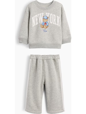 Gap Bebek Gri Baby Vintagesoft Brannan Bear Sweat Set