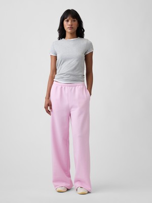 Gap Kadın Açık Pembe Vintagesoft Baggy Wide-Leg Eşofman Altı