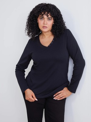 Lc Waikiki Yeni Sezon Büyük Beden V Yaka Kadın Body