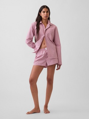 Gap Kadın Pembe Poplin Boxer Pijama Şort