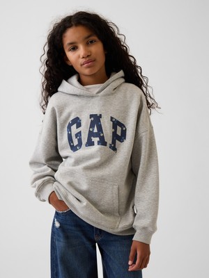Gap Kız Çocuk Gri Vintagesoft Oversized Logo Sweatshirt