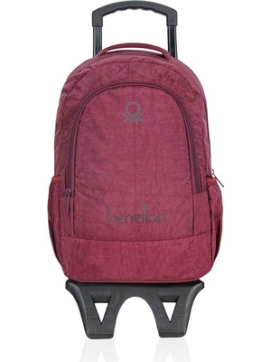 Benetton United Colors Çekçekli Okul Çantası Bordo 70018