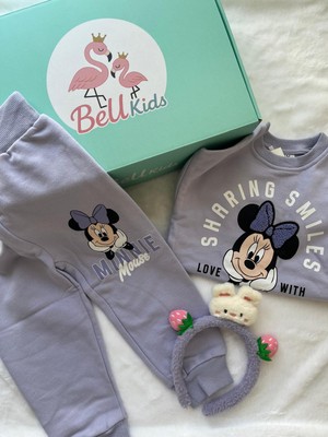 BeU Kids Kız Çocuk 2'li Takım %100 Pamuk 3 Iplik Fırçalı Kumaş Eşofman Takım