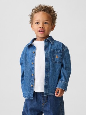 Gap Erkek Bebek Mavi Denim Big Gömlek