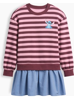 Gap Kız Çocuk Pembe Kids Oversized Sweatshirt Dress - Çocuklar Için Oversize Sweatshirt Elbisesi
