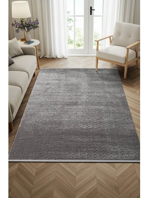 Cotto Home Feel FL010G Antrasit Gri Halı Modern Desenli Akrilik Tozu Az Salon Halısı Yatak Odası Koridor Halısı
