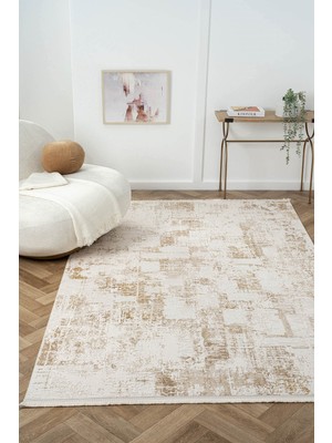 Cotto Home Ottowa OT006B Krem Bej Halı Klasik Desenli Tozu Az Akrilik Pamuk Taban Salon Yatak Odası Halısı