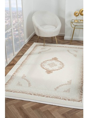 Cotto Home Scala SC001B Bejhalı Klasik Desenli Tozu Az Akrilik Salon Halısı Yatak Odası Mutfak Koridor