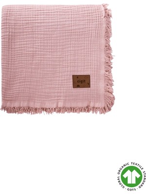 Cigit Organik Müslin Dört Kat Yatak Örtüsü 200X220 cm Pudra Pembe