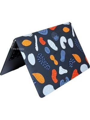 Canarino MacBook Air 13.6 Inç Meyve Desenli Kılıf A2681 A3113 A3240 A3449 M2 M3 M4 M5 Uyumlu Parlak Sert Kapak Hard Case Siyah