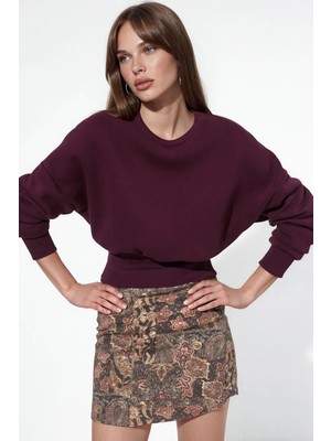 Hiccup Kadınlar Busem Kadın Pamuk-Polyester Sweatshirt Bordo Kırmızı