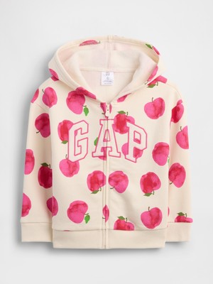 Gap Kız Bebek Krem Logo Fermuarlı Sweatshirt