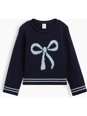 Gap Kız Bebek Lacivert Boxy Rollneck Kazak