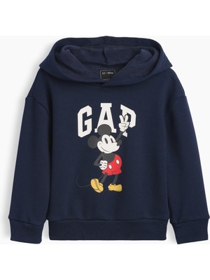 Gap Erkek Bebek Lacivert Disney Mickey Mouse Logo Sweatshirt