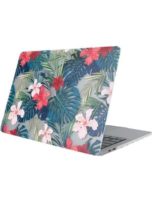 Canarino MacBook Air 13 Inç Kılıf A1369 A1466 Uyumlu Çiçek Desenli Hard Case Sert Koruyucu Kapak Printed Floral Laptop Kılıfı 2010-2017 Yeşil