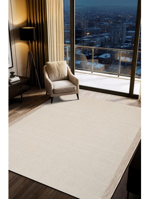 Cotto Home Norde NR002W Beyaz Kolay Temizlenebilir Makinede Yıkanabilir Sisal Mutfak Halısı Pamuk Taban