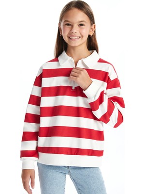 Lc Waikiki Yeni Sezon Polo Yaka Kız Çocuk Kalın Sweatshirt