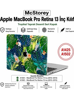 Canarino MacBook Pro Retina 13 Inç Kılıf A1425 A1502 Uyumlu Çiçek Desenli Sert Kapak Kılıf Hard Case Ince Hafif Çizilme Korumalı Laptop Koruyucu Flower 58