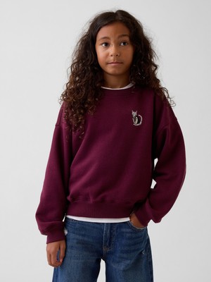 Gap Kız Çocuk Bordo Vintagesoft Wedge Sweatshirt