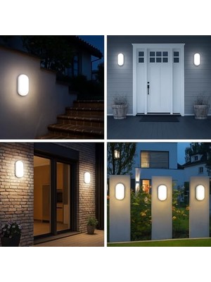Canarino 15W IP65 Oval Beyaz LED Tavan ve Duvar Lambası | 6500K Beyaz Işık | Su ve Toz Geçirmez Banyo Bahçe Balkon Aydınlatma Armatürü | Yüzeye Monte, 1500 Lümen (220V)