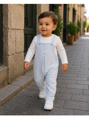 Mummys Love Erkek Çocuk 2'li Salopet Takım -Mavi